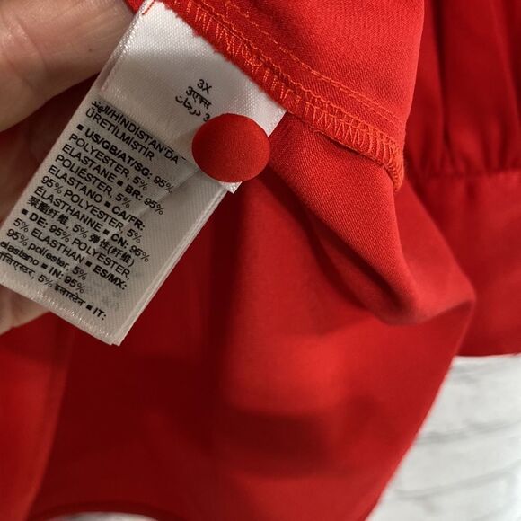 Lucyswhims The Drop Red Satin Stretch Blouse 3X NWT - Picture 12 of 12